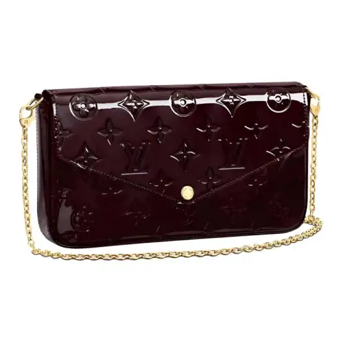 LOUIS VUITTON Pochette Felicie Monogram Vernis Without Acceessories Amarante