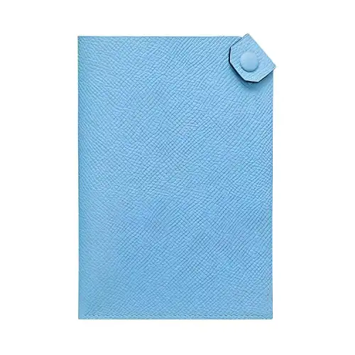 HERMES Tarmac Epsom Calfskin Passport Holder Regular Women's 7N Celeste Sky Blue