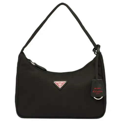 PRADA Nylon Underarm Handbag, Shoulder Bag Women's Black