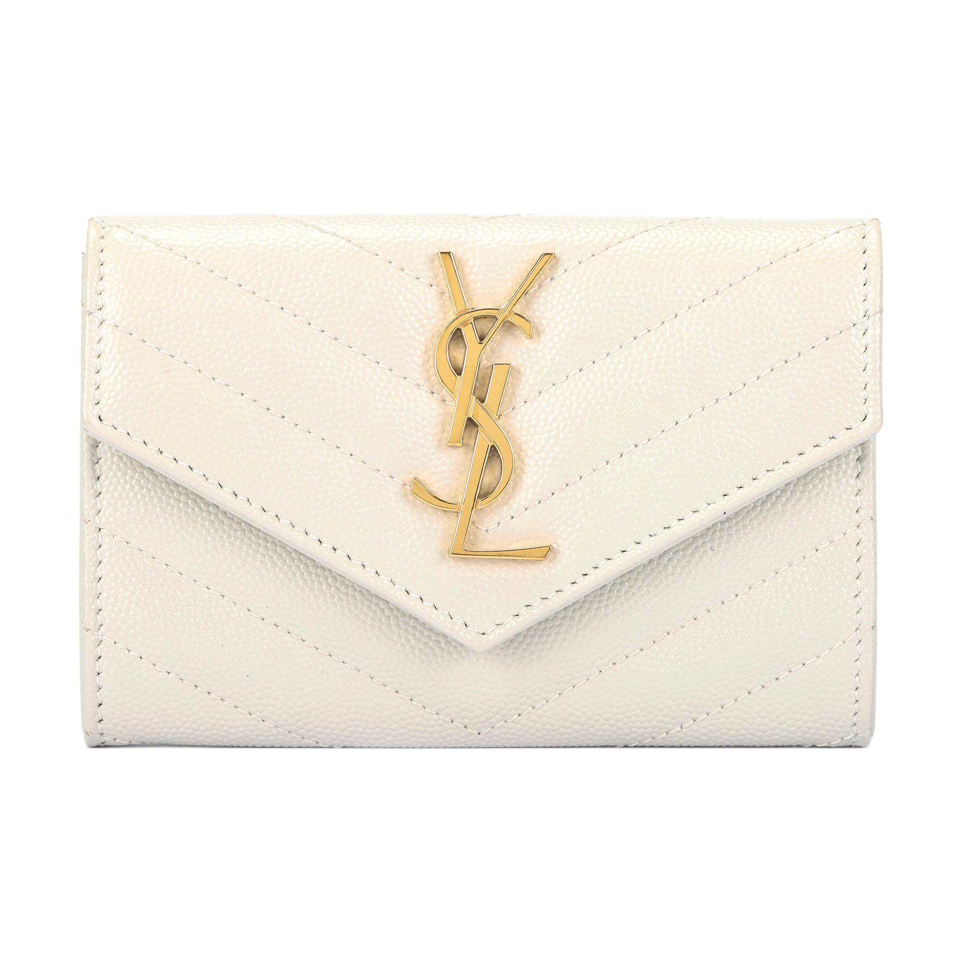 Женский кошелек SAINT LAURENT YSL CASSANDRE (белый) — фото 1