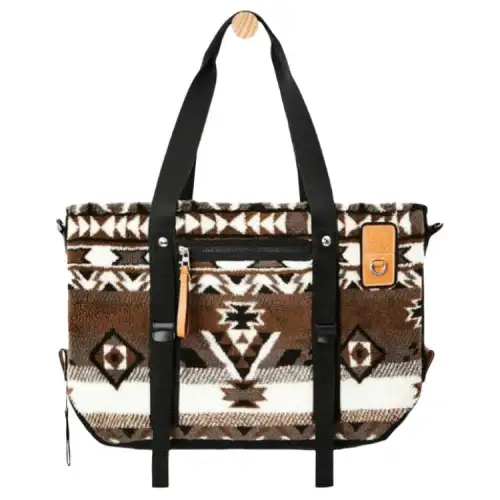 LOEWE Polar Fleece Textured Cotton With Calfskin Shoulder Bag, Handbag Women's Multicolor