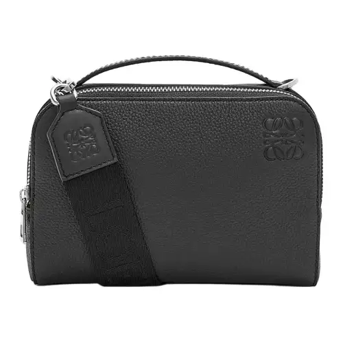 LOEWE Soft Grain Cow Leather Camera Bag, Crossbody Bag Mini Men's Black