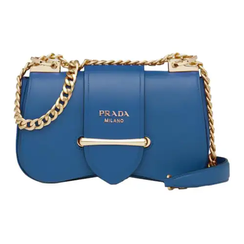 PRADA Sidonie Calfskin Crossbody Bag, Shoulder Bag Women's Dark Purple Blue
