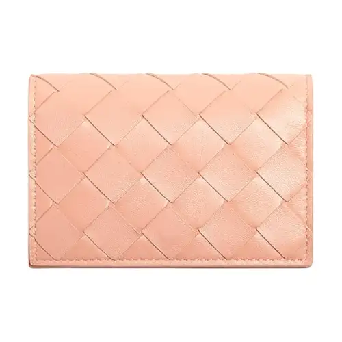 Bottega Veneta Bottega Veneta Luggage Collection Leather Card Holder Women's Peach Pink