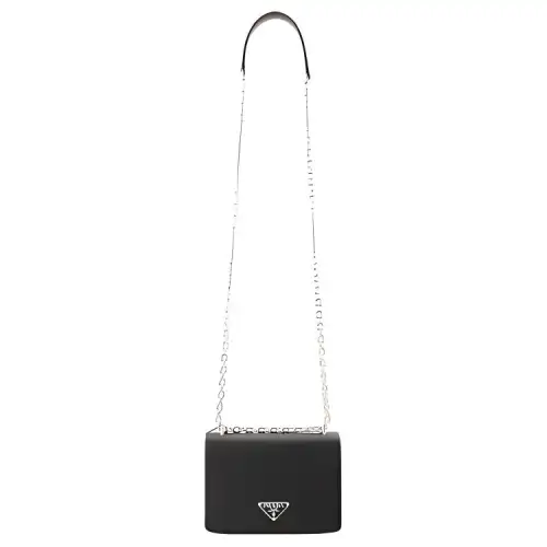PRADA Cow Leather Shoulder Bag, Crossbody Bag Women's Black