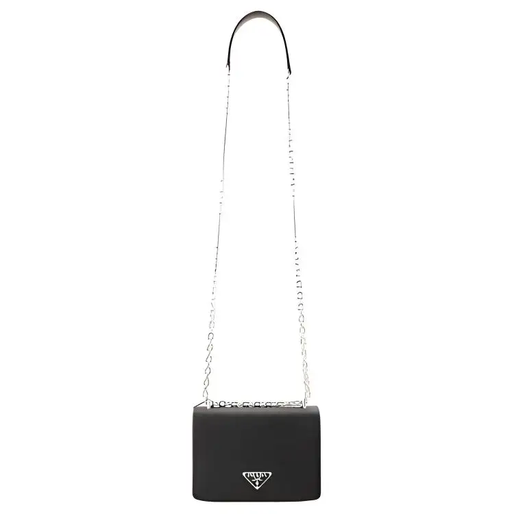 PRADA Cow Leather Shoulder Bag, Crossbody Bag Women's Black