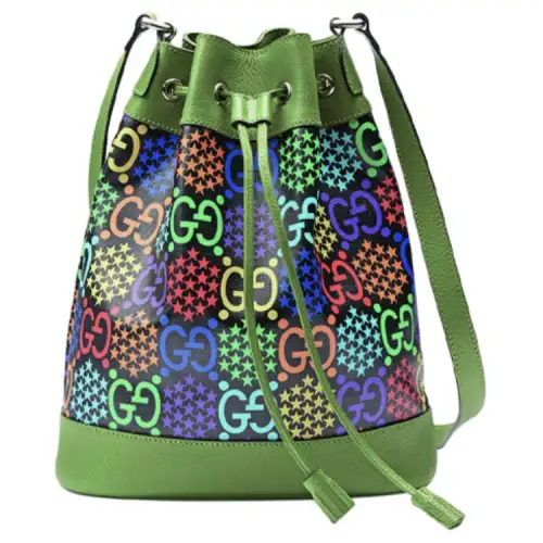 GUCCI Canvas Crossbody Bags Women's Green/Multicolor