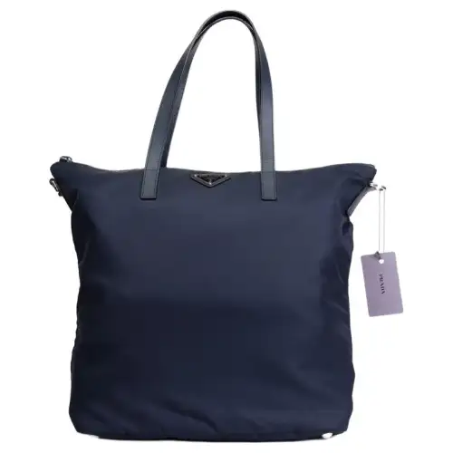 PRADA Large Capacity Handbag Unisex Blue