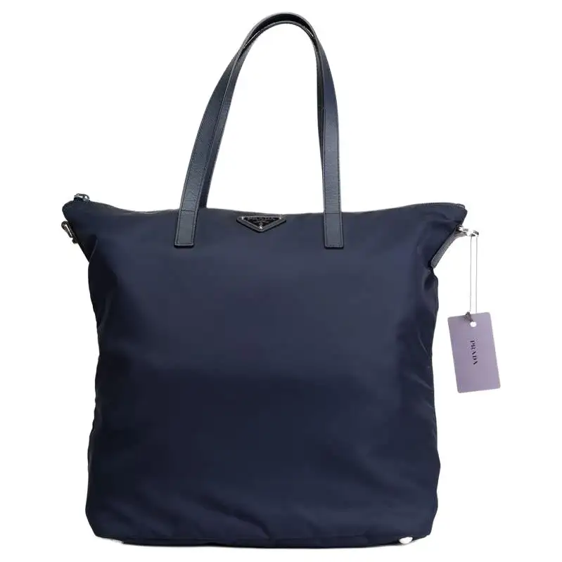 PRADA Large Capacity Handbag Unisex Blue