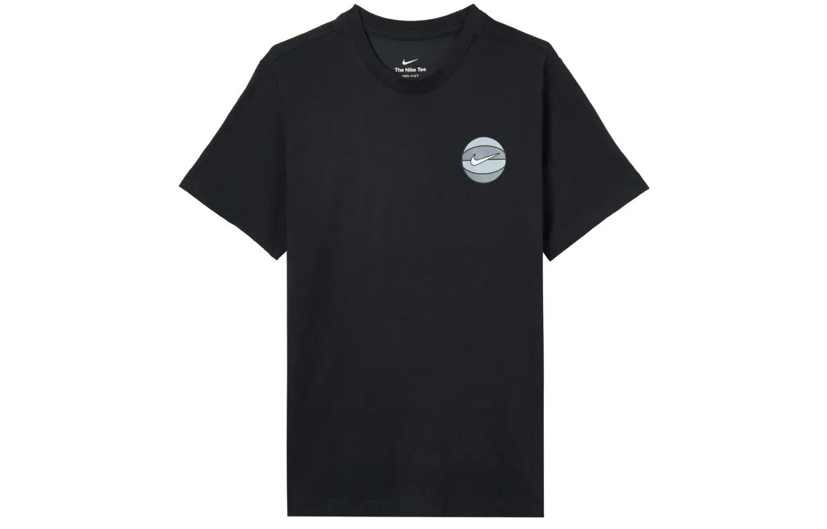 Nike T-Shirts Men's Black Crew Neck Moderate Straight Fit