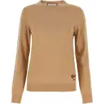 GUCCI Knitwear Women's Camel Crew Neck Moderate Other