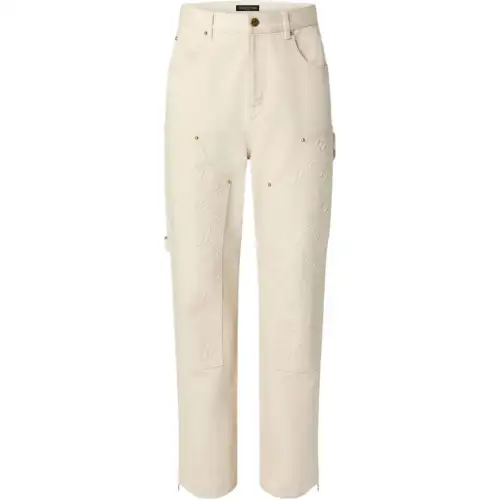 LOUIS VUITTON Monogram Workwear Denim Carpenter Pants Cargo Pants Men's Khaki