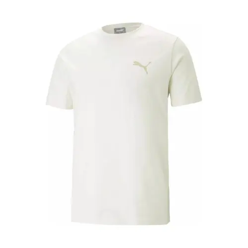 PUMA T Shirts Men's White Crew Neck Moderate Straight Fit
