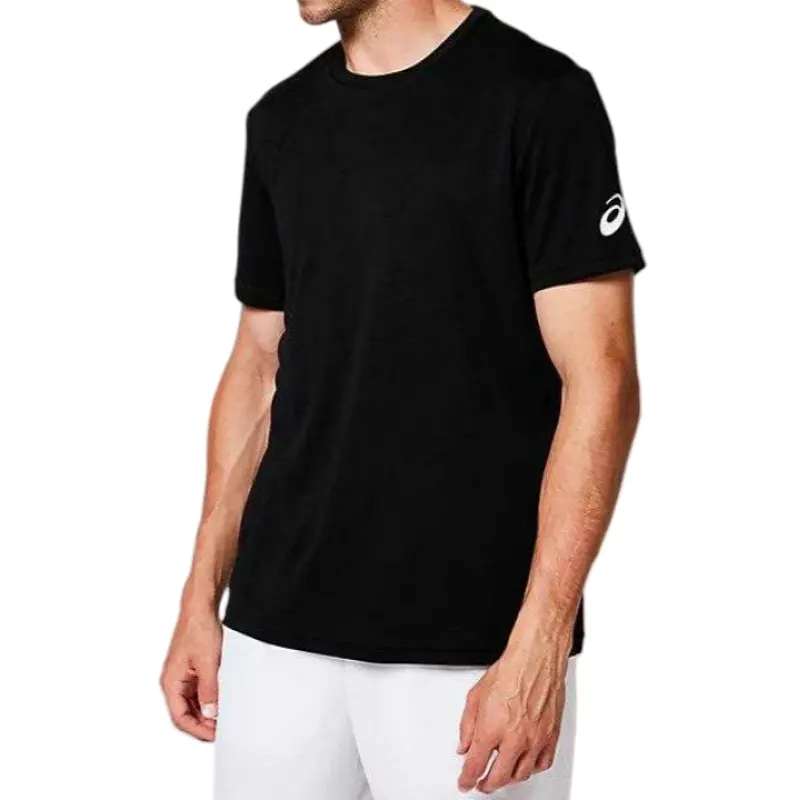 ASICS T Shirts Men's Black Crew Neck Moderate Straight Fit