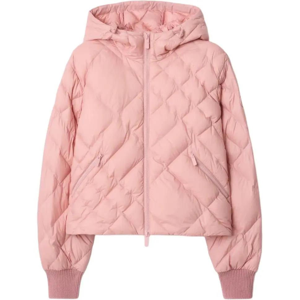 Burberry check-stitch hooded puffer jacket