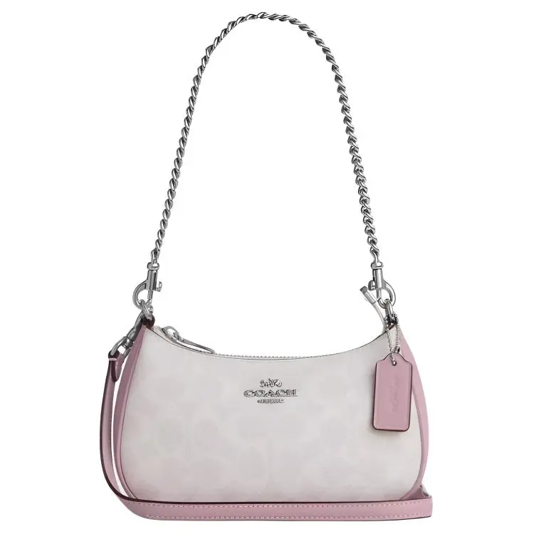 COACH Teri Artificial Leather With Recycled Leather Crossbody Bag, Shoulder Bag Small Women's Light Purple & White