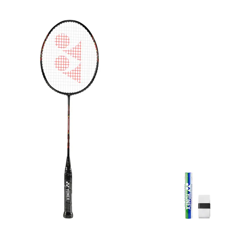 YONEX Legend CAB 8000N Full Carbon Badminton Rackets Strung Entry level Single Racket Black Red