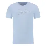 Nike T Shirts Men's Sky Blue Crew Neck Moderate Straight Fit