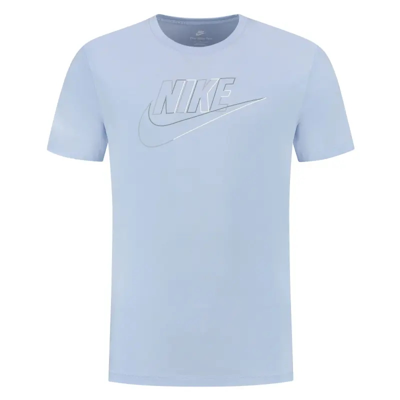 Nike T Shirts Men's Sky Blue Crew Neck Moderate Straight Fit