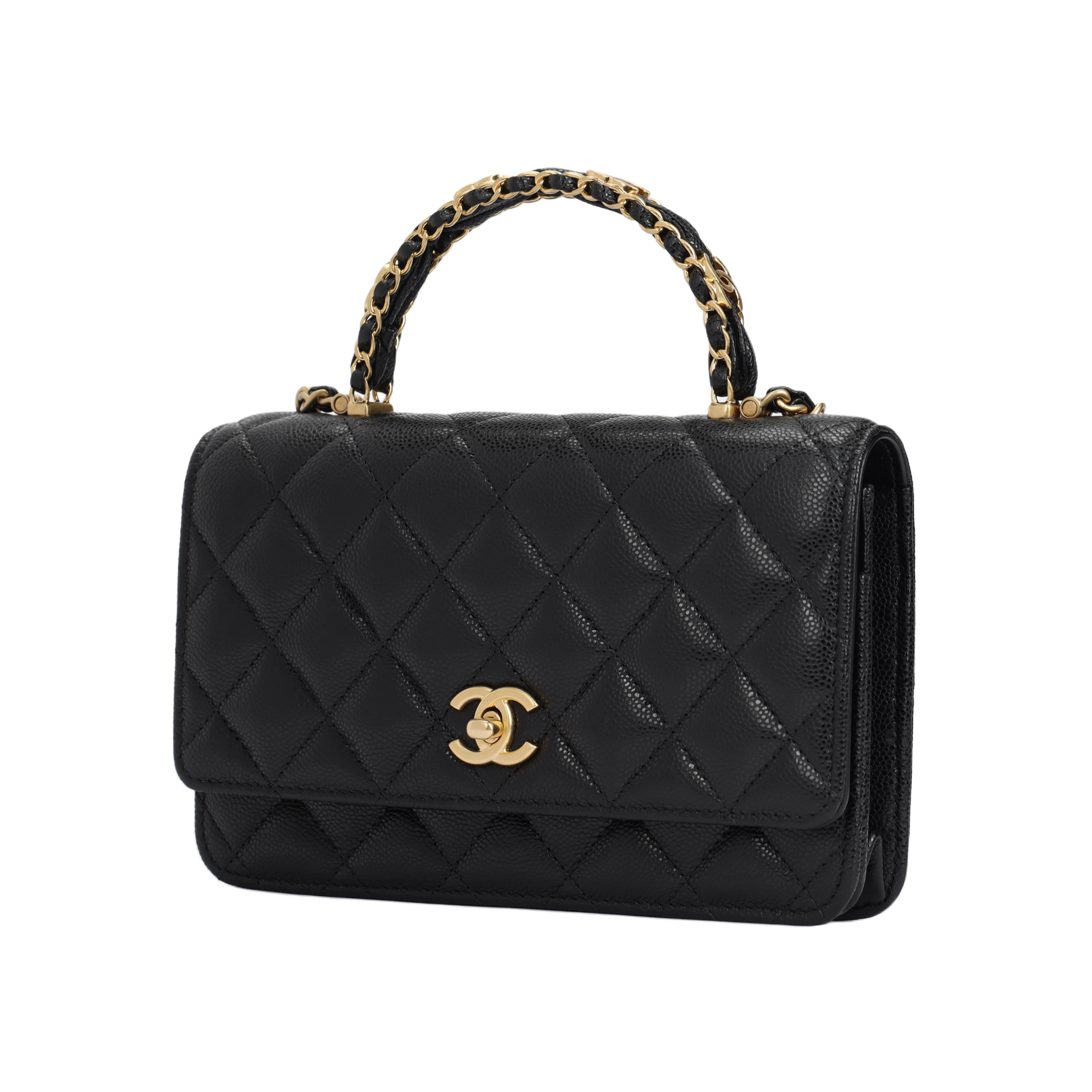 Женская сумка Chanel 25B (черная с золотым) — фото 2