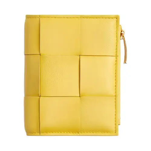 Bottega Veneta Nappa Leather Cow Leather Wallet Mini Unisex Yellow
