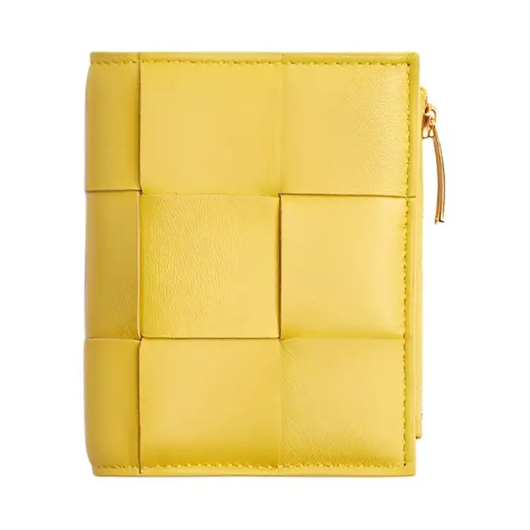 Bottega Veneta Nappa Leather Cow Leather Wallet Mini Unisex Yellow