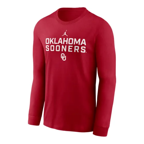 Jordan Oklahoma Sideline Men's Jordan Brand Dri-FIT College Long-Sleeve T-Shirt