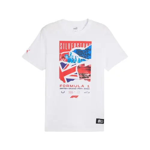 PUMA T Shirts Men's White Crew Neck Moderate Straight Fit