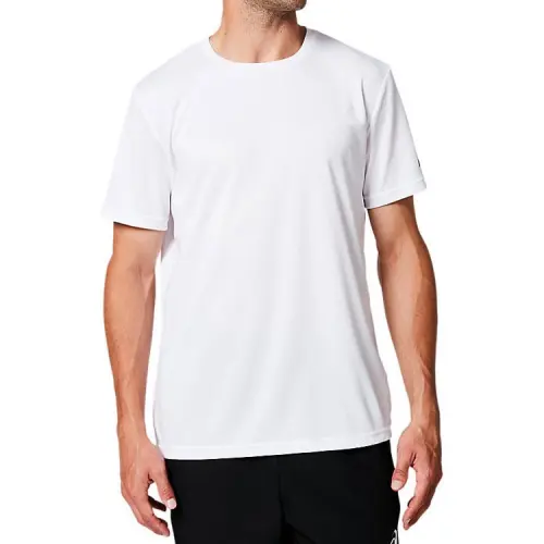 ASICS T Shirts Men's White Crew Neck Moderate Straight Fit