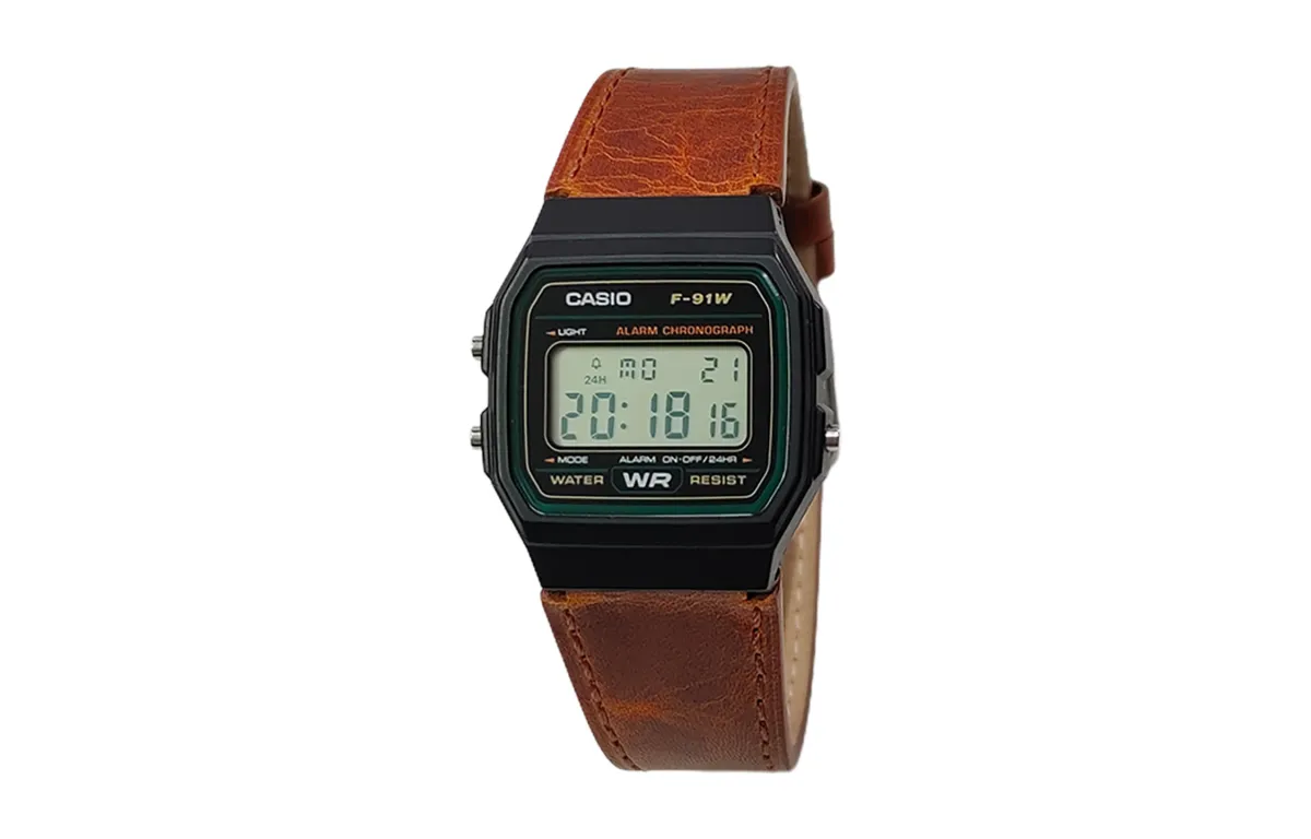 CASIO Custom Collection Quartz Movement Genuine Leather Strap Watch Men's Watches Black Dial