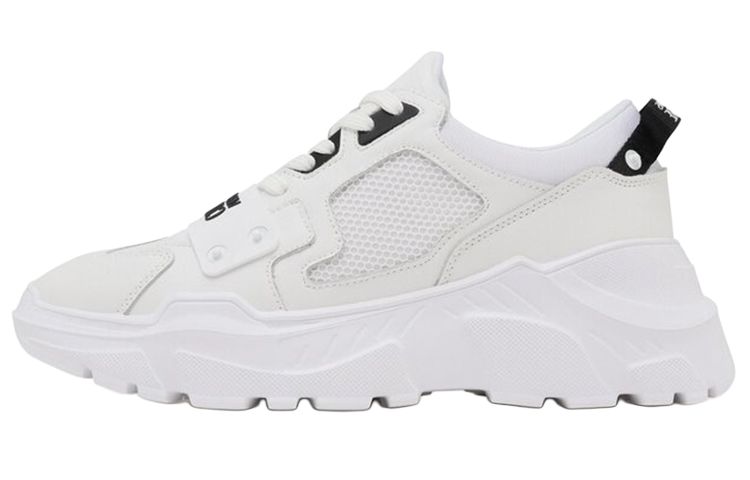 VERSACE JEANS Couture круглая голова толстая конец со шнурками Низкая банда жизнь для отдыха обувь мужской стиль белый