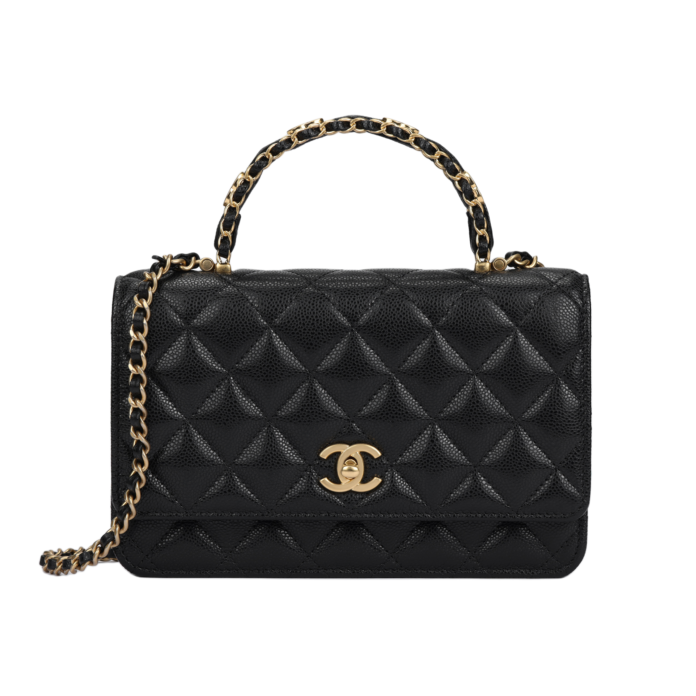 Женская сумка Chanel CHANEL 25B (черная с золотым)