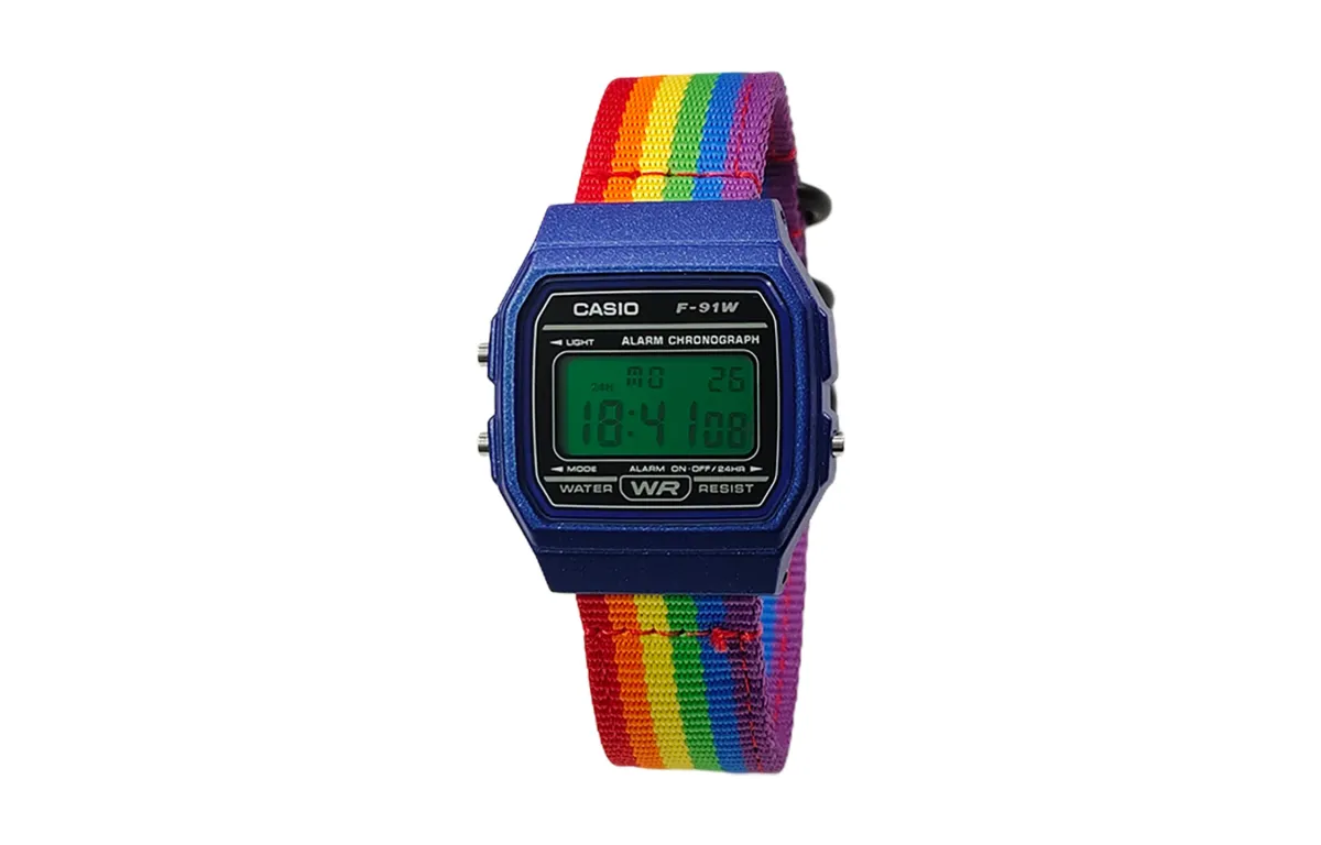 CASIO Custom Collection Quartz Movement Nylon Strap Watch Unisex Black Dial