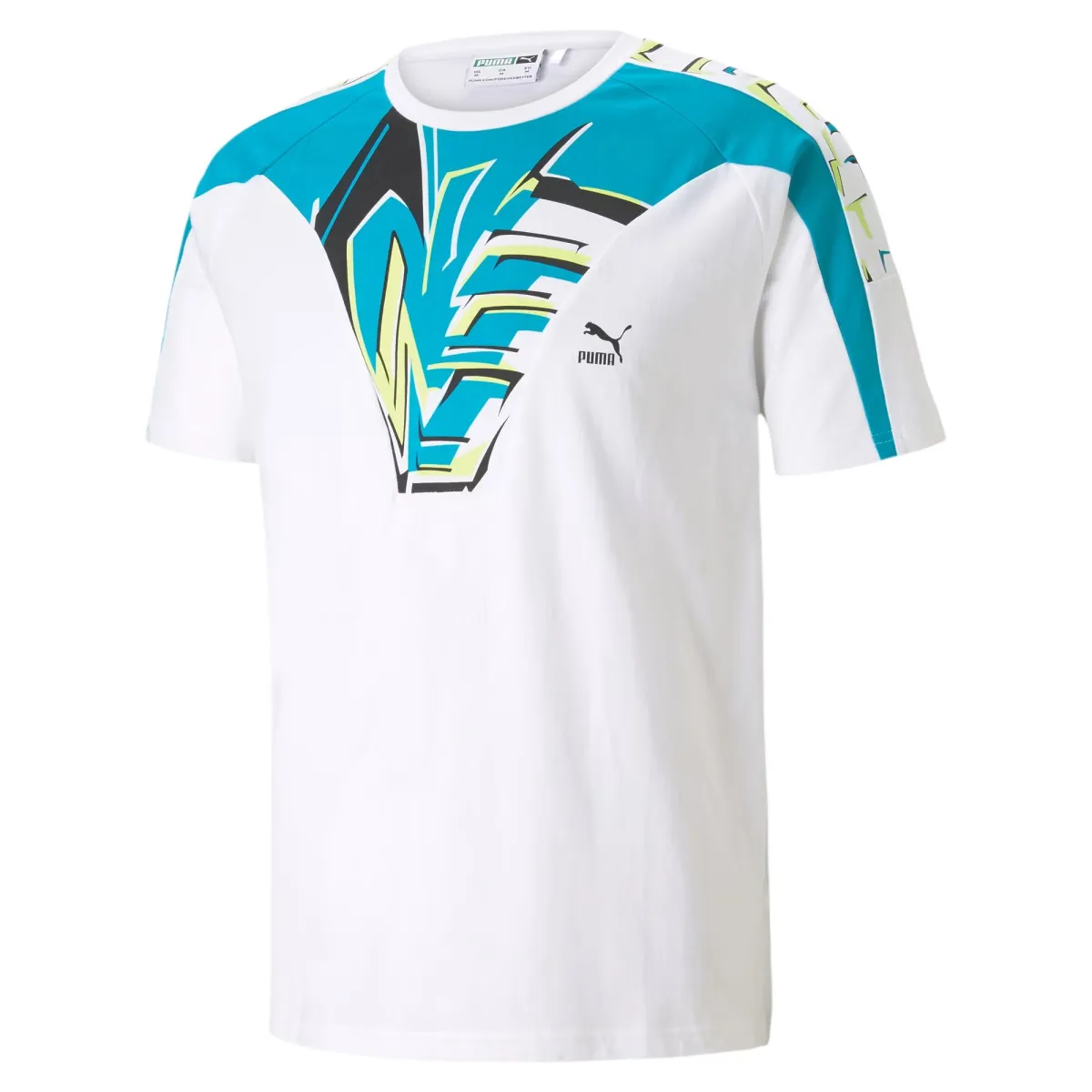 PUMA T-Shirts Men's White Crew Neck Moderate