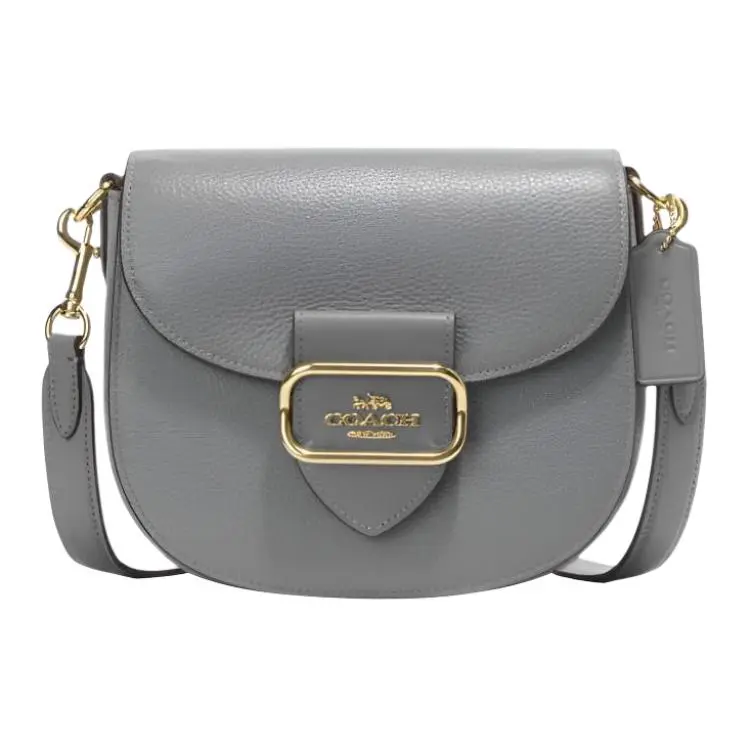 COACH Leather With Suede Crossbody Bags Small Women's Granite Gray