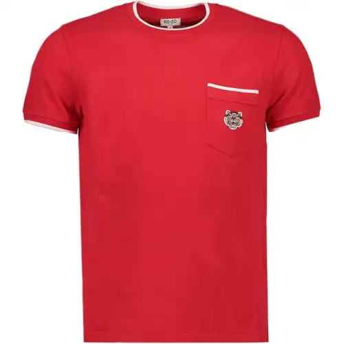 KENZO T Shirts Men's Red Crew Neck Moderate Straight Fit