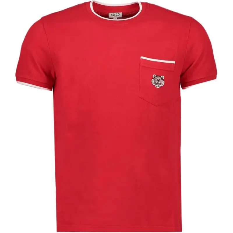 KENZO T Shirts Men's Red Crew Neck Moderate Straight Fit