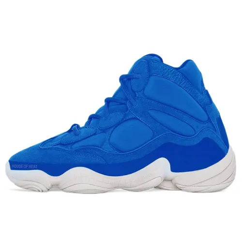 Adidas Originals Yeezy 500 Cushioning, Wear Resistant High top Chunky Sneakers Men's Blue