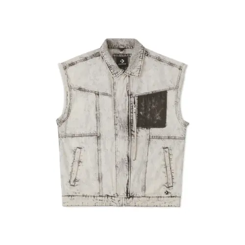 Converse Vests Unisex Brown Lapel Moderate Denim