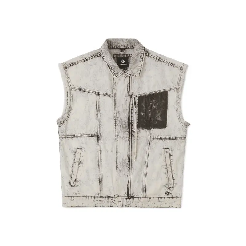 Converse Vests Unisex Brown Lapel Moderate Denim