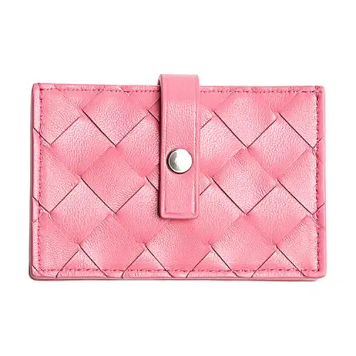 Bottega Veneta Sheepskin Card Holder Women's Pink