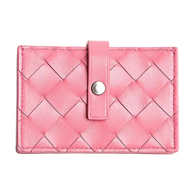 Bottega Veneta Sheepskin Card Holder Women's Pink
