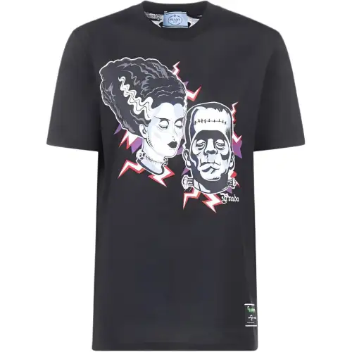PRADA T Shirts Women's Black Crew Neck Moderate Other