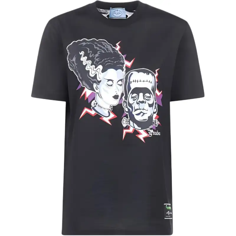 PRADA T Shirts Women's Black Crew Neck Moderate Other