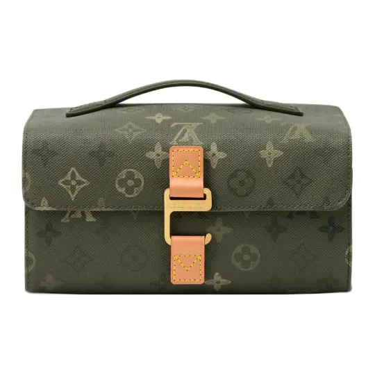 LOUIS VUITTON Monogram Surplus Coated Canvas Toiletry Bag, Handbag Men's Khaki Green