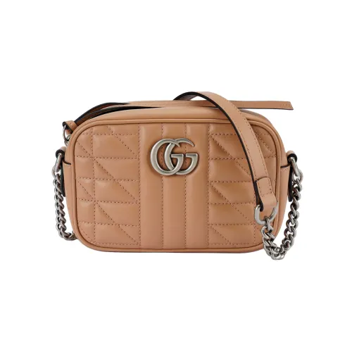 GUCCI GG Marmont Leather Shoulder Bag, Crossbody Bag Women's Milk Tea