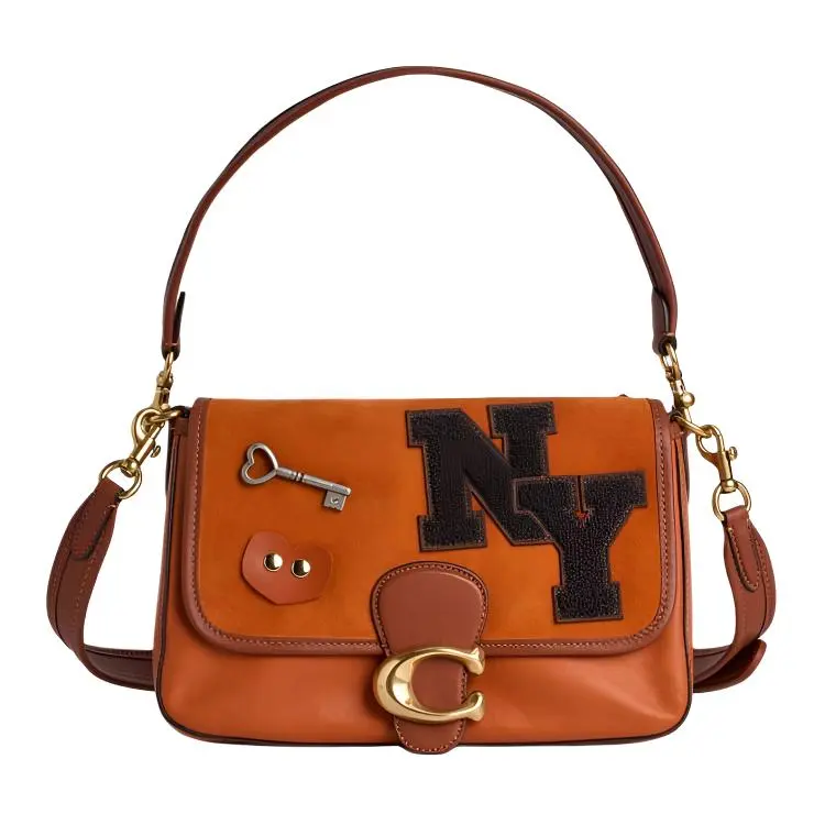 COACH Tabby Cow Leather Handbag Medium Women's Orange
