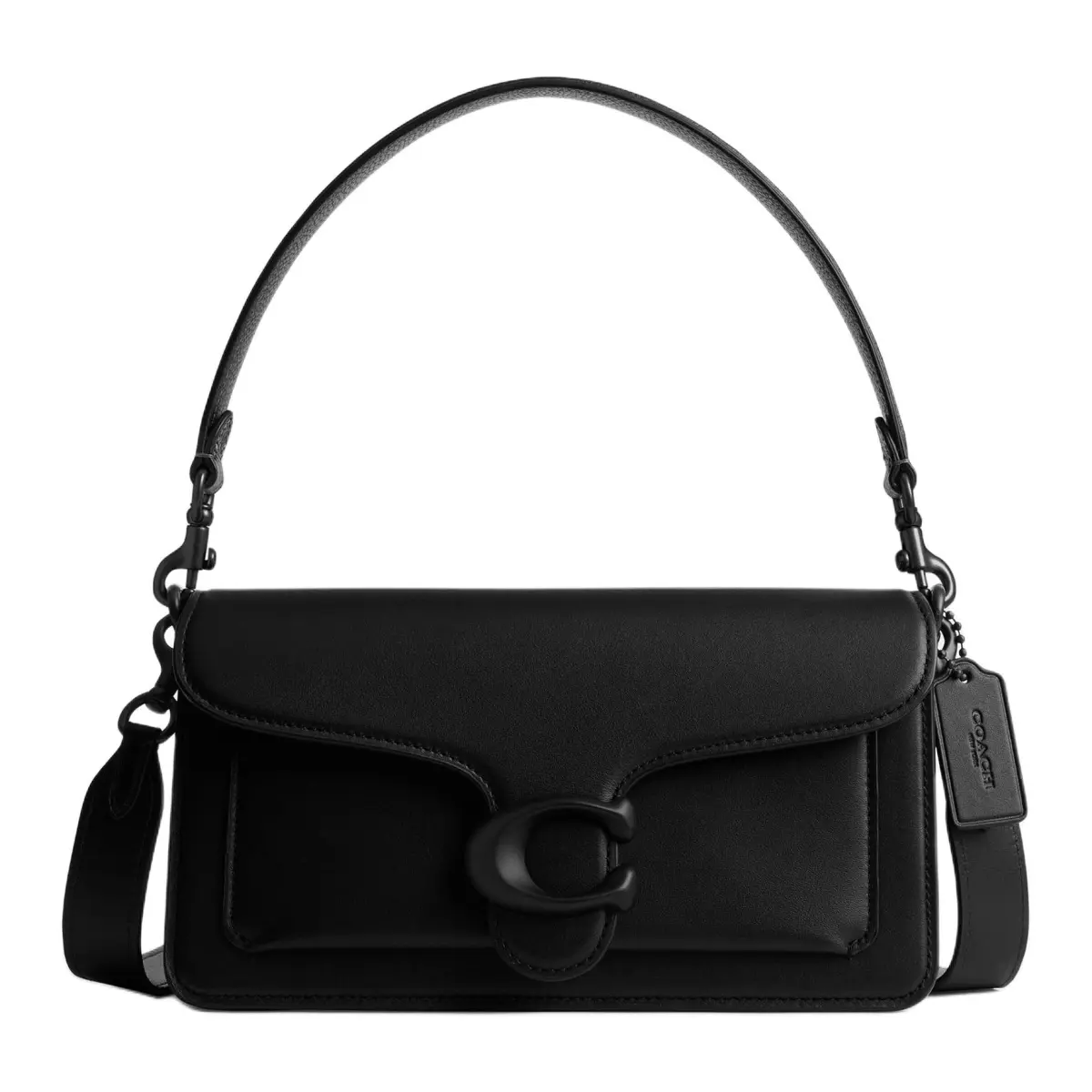 COACH Tabby Cow Leather Shoulder Bag Medium Women's Black