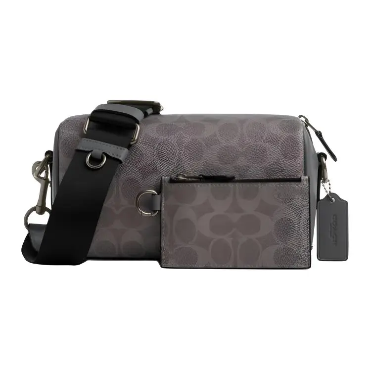 COACH AXEL Artificial Leather With Cow Leather Shoulder Bag, Crossbody Bag Small Men's Gray