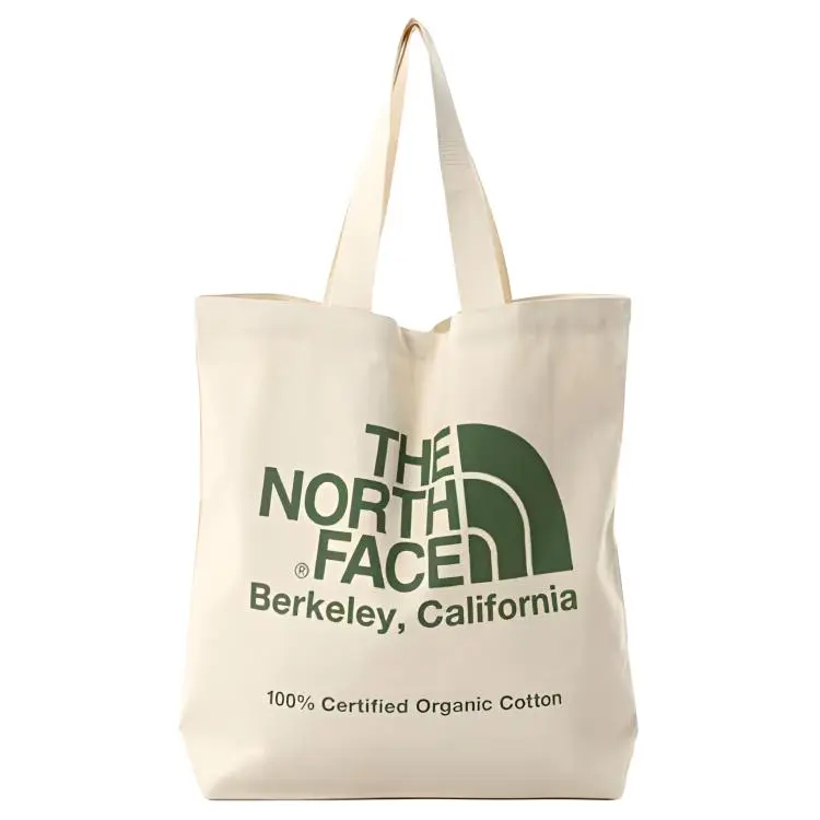 THE NORTH FACE Cotton Tote Bag, Shopping Bag, Handbag Unisex White & Green